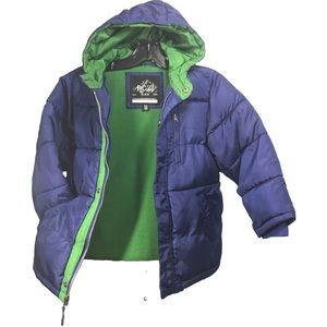 Children's place  Blue and Green winter jacket Size Sp 5/6